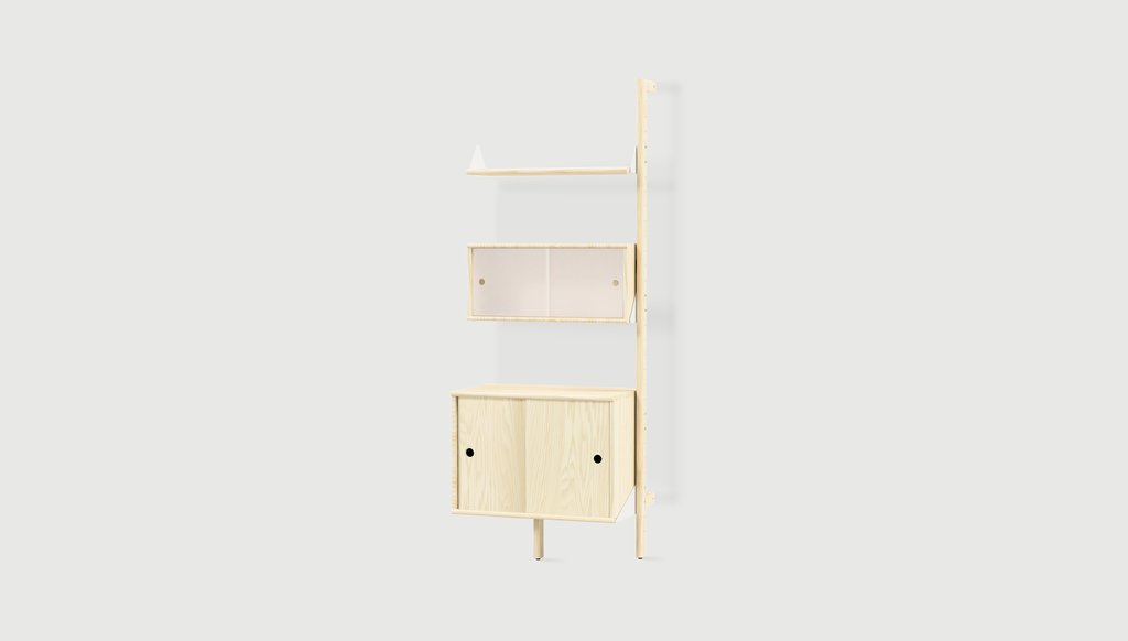 Blonde Uprights/ White Brackets/ Blonde Shelves