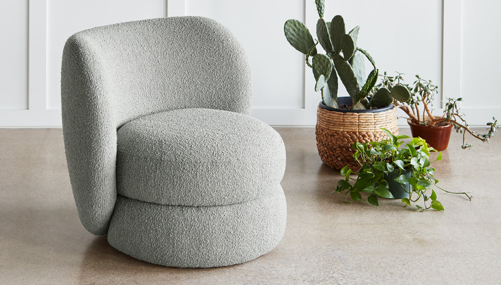 Boucle Chair Modern Pouf Chair Forme Chair