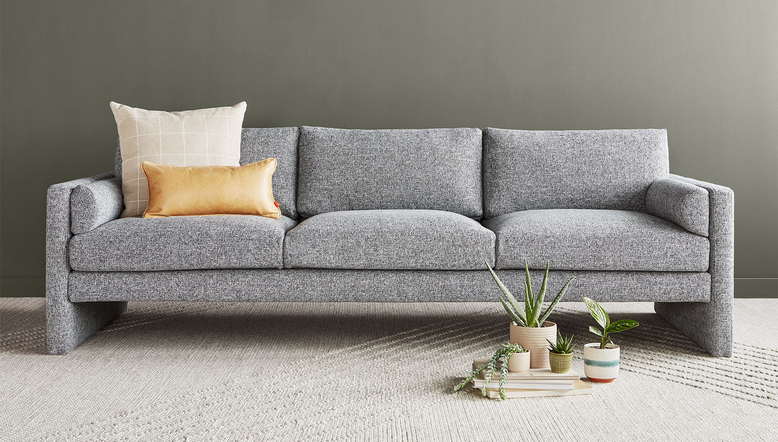 Reposapiés sofá Laurel tapizado en bouclé - Sofas tapizados
